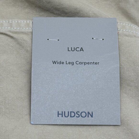 Hudson Luca Wide Leg Carpenter Size 42 Beige Paint Splatter Baggy Work Jeans NWT - Picture 15 of 16